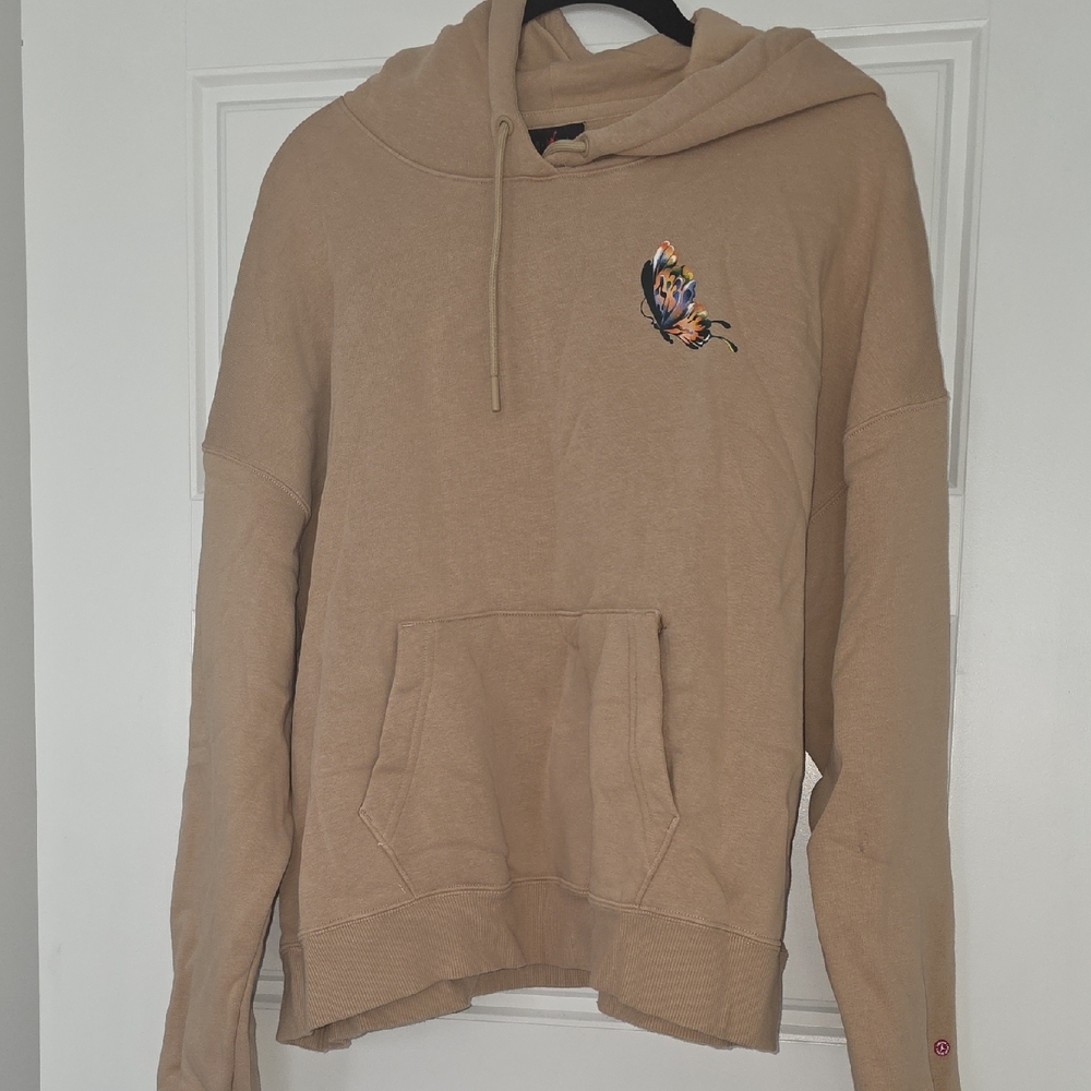 Jordan Women's Beige Hoodie Sweater with Butterfly Detail
